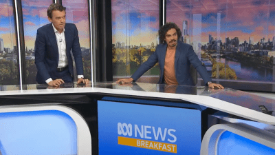 Watch The Moment ABC’s Michael Rowland & Tony Armstrong Realised An Earthquake Had Hit