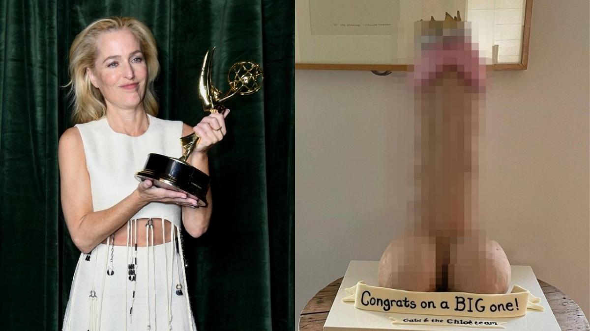 gillian anderson penis cock cake emmys win