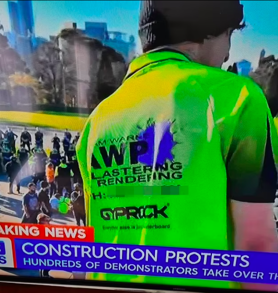 One Of The Protesters At Melb’s Construction Rallies Was Exposed For Faking Being A Tradie