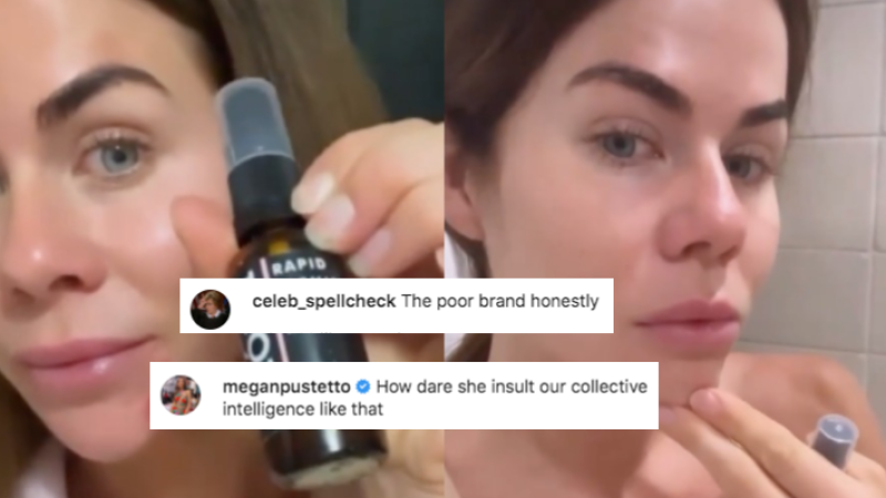 Celeb Spellcheck Called Out An Influencer Seemingly Trying To Fool Us With Her Skincare Video