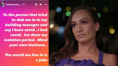 Ex-MAFS Star Hayley Vernon Has Roasted Her Neighbours Who Wrongly Reported Her For Shirking Iso