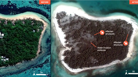 First Photos Of Tonga Following Volcano Eruption Show Tsunami Damage & Islands Blanketed In Ash