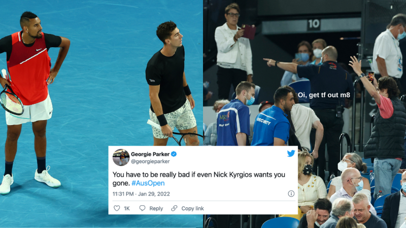 Kyrgios Managed To Get A Dickhead Fan Kicked Out During His & Kokkinakis’ Win Last Night