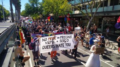 Group Protesting Against Police At Pride Marched In Front Of VicPol At Melb’s Midsumma Event