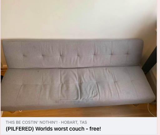 Pls Join Us In Cackling At This Wild Hobart FB Marketplace Listing For ‘The Devil’s Couch’