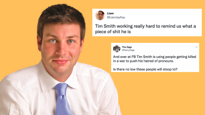 Human Bin MP Tim Smith Legit Tried To Use The Ukraine Conflict To Make A ‘Joke’ About Pronouns