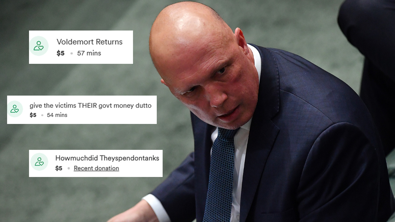 People Are Donating To Peter Dutton’s Flood Relief GoFundMe Just To Troll The Shit Outta Him