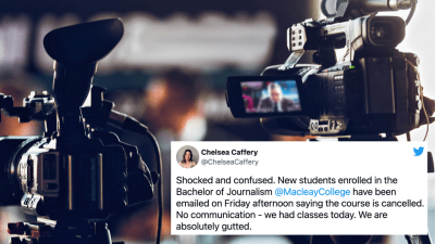 Macleay College Journo Students Say Their Degree Has Been Canned Just Two Weeks In