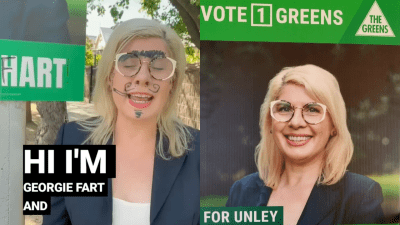 An Aussie Politician Gave Herself A Sharpie ‘Stache & Ciggie To Mirror Graffiti On Her Poster