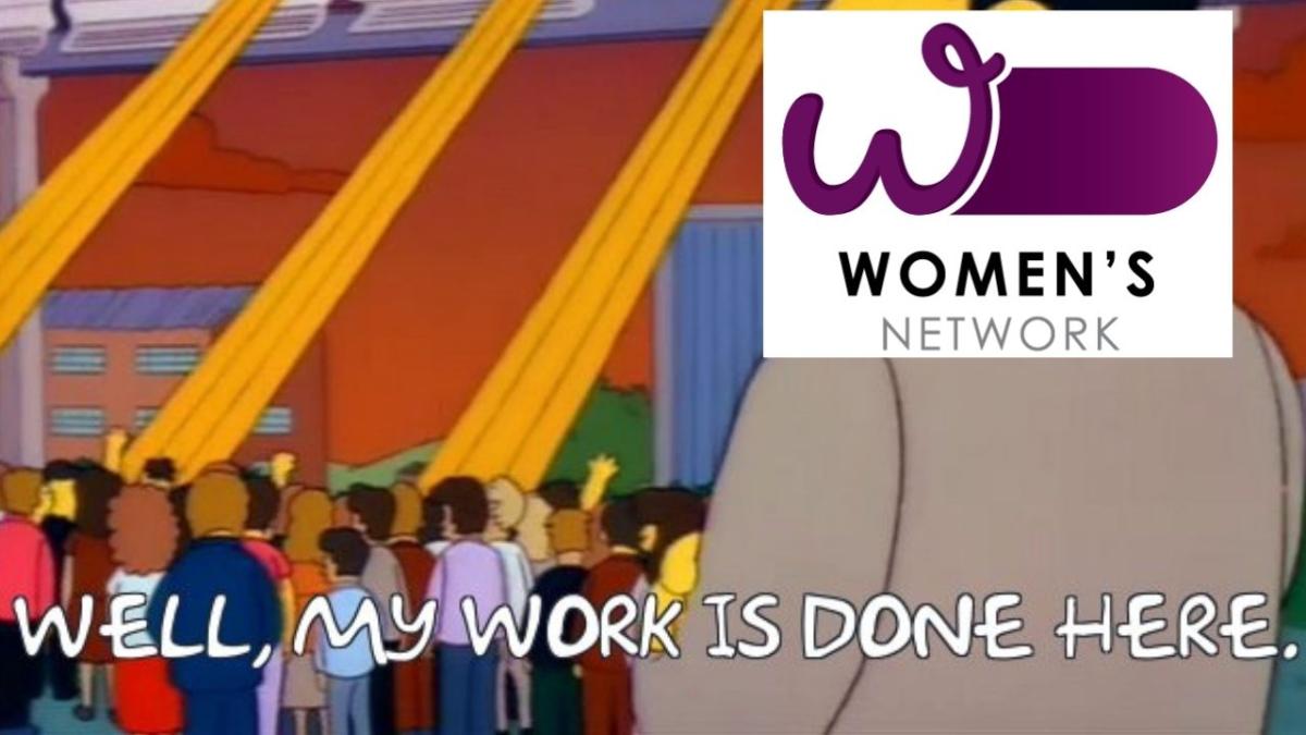 A simpsons meme about the federal government's women's network logo that was pulled off its website.