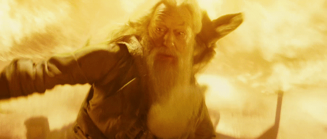 Dumbledore fending off Inferi
