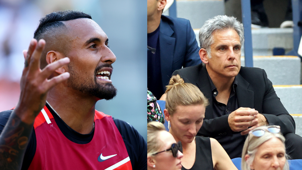 Nick Kyrgios and Ben Stiller at the tennis in America
