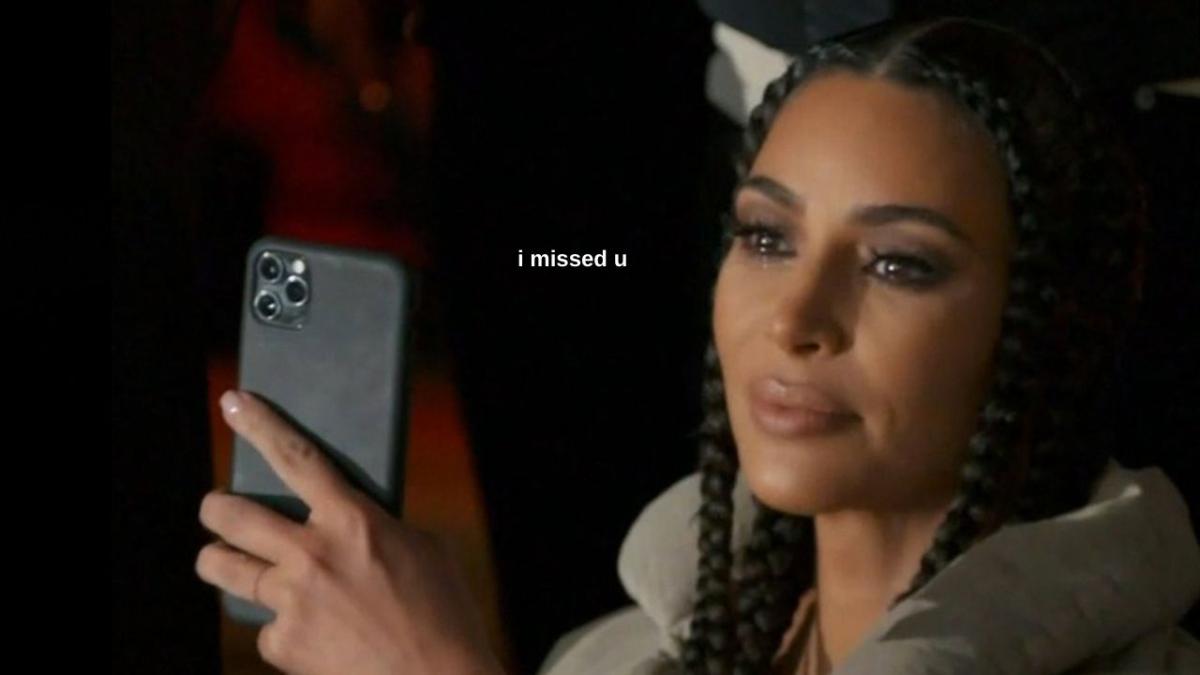 Instagram chronological feed is back! image is of the Kim k meme where she is holding a phone while shedding happy tears. text says 'I missed you'.