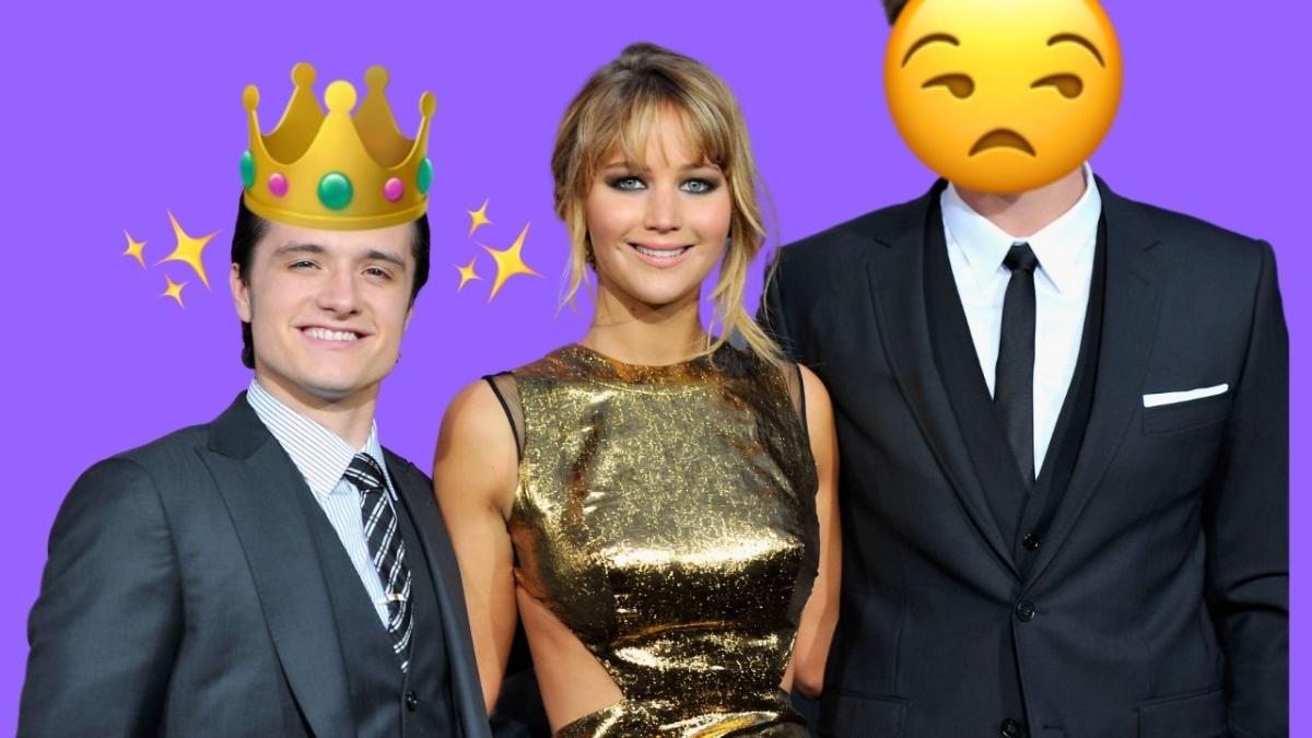 Short kings are in! picture is of Josh Hutcherson smiling with a crown and sparkles around him.
