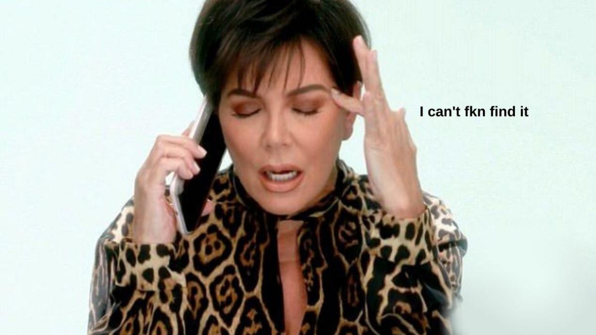 Kris Jenner looking frustrated because she does not have a TikTok watch history.