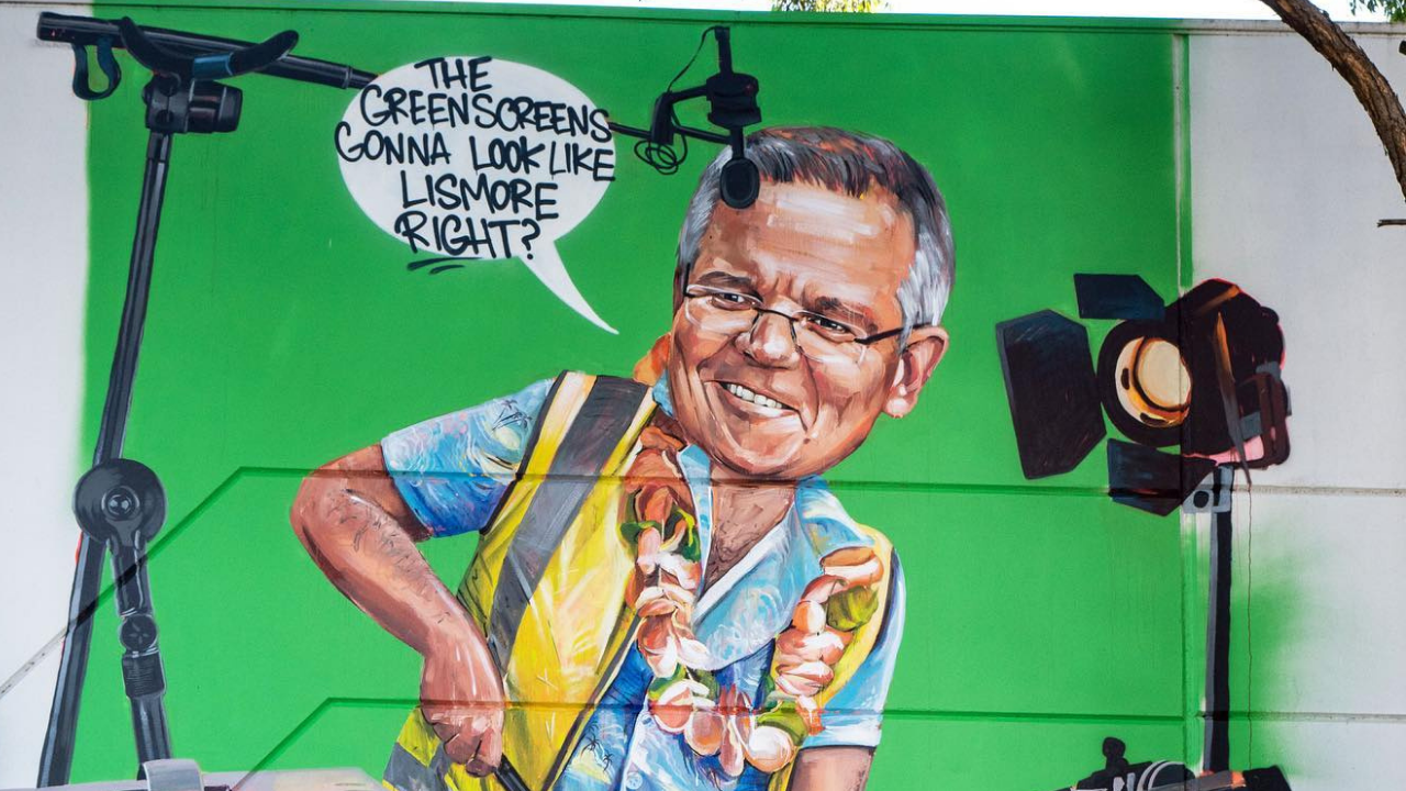 A Street Artist Ledge Has Documented Scott Morrison’s Lismore Failure In A New Sydney Mural