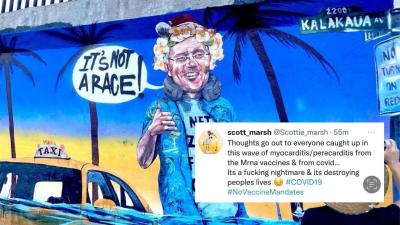 Aussie Satirical Street Artist Scott Marsh Has Suddenly Pivoted To Posting Questionable Vaccine Takes