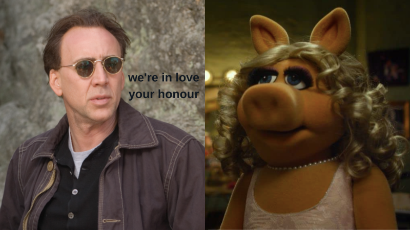 Nic Cage Says He’s Up For A Muppets Movie & Now We Wanna See Him Risk It All For Miss Piggy