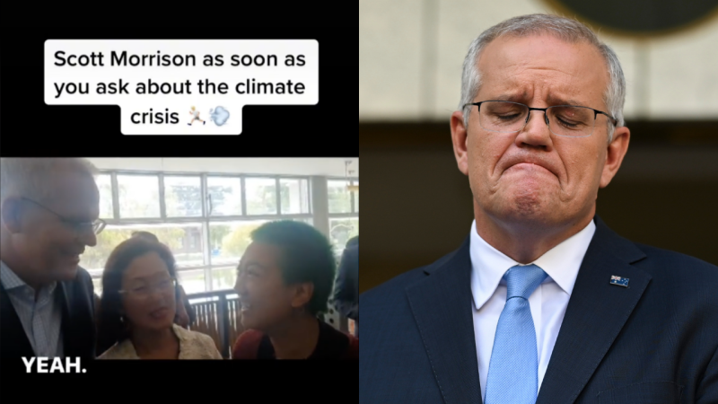 Watch Scott Morrison Speedily Walk Away From A 24 Y.O As Soon As She Brought Up Climate Change