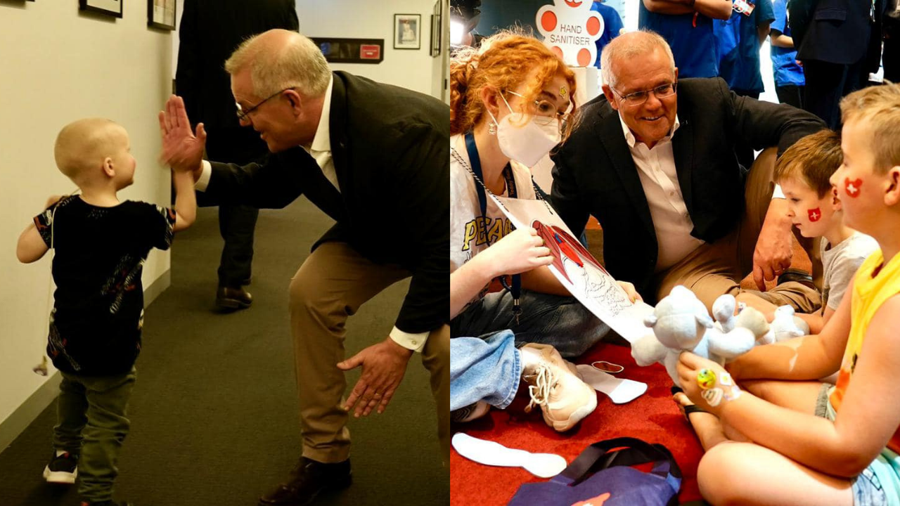 Yes, Scott Morrison Visited Sick Kids In Hospital Without A Mask ‘Cos Photo Ops Are More Important