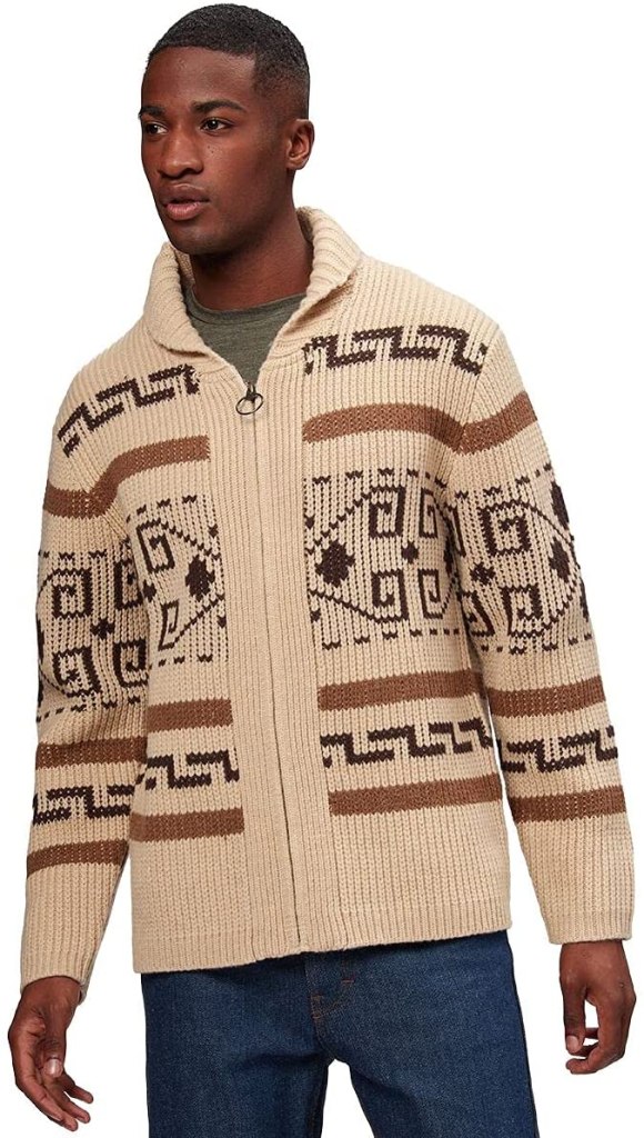 A jumper that resembles The Dude's cardigan in the movie The Big Lebowski