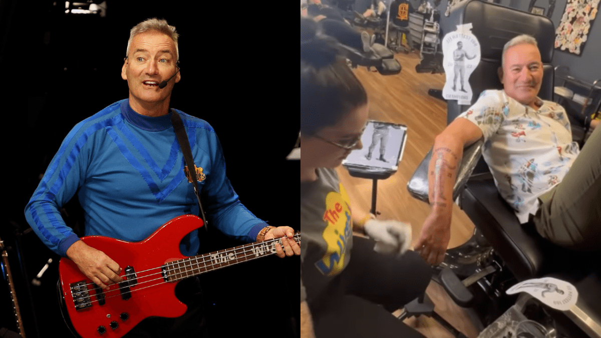Anthony Field from The Wiggles gets a Hottest 100 commemorative tattoo