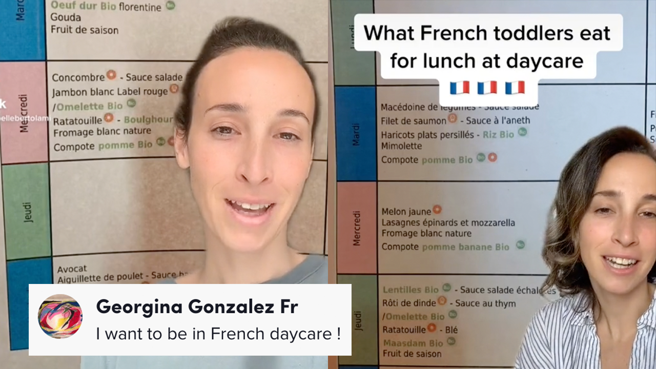 TikToker français dit que ses enfants mangent des repas à 3 plats à la garderie