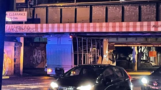 The Bastard Montague St Bridge Has Awoken Again & Peeled A Truck Like A Ripe Banana Last Night