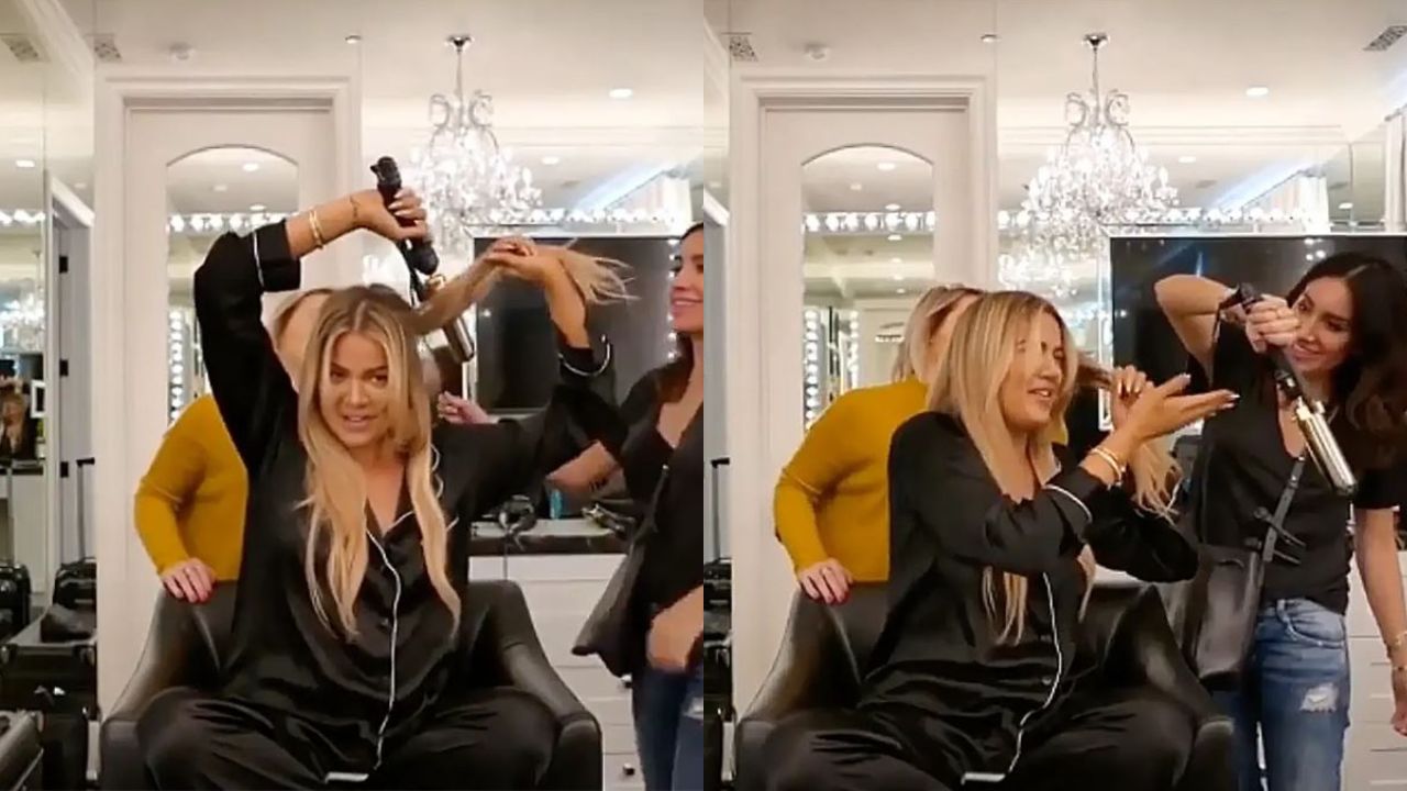 A Vid Of Khloé Struggling To Curl Her Hair Has Emerged & It Puts Kendall’s Cucumber To Shame