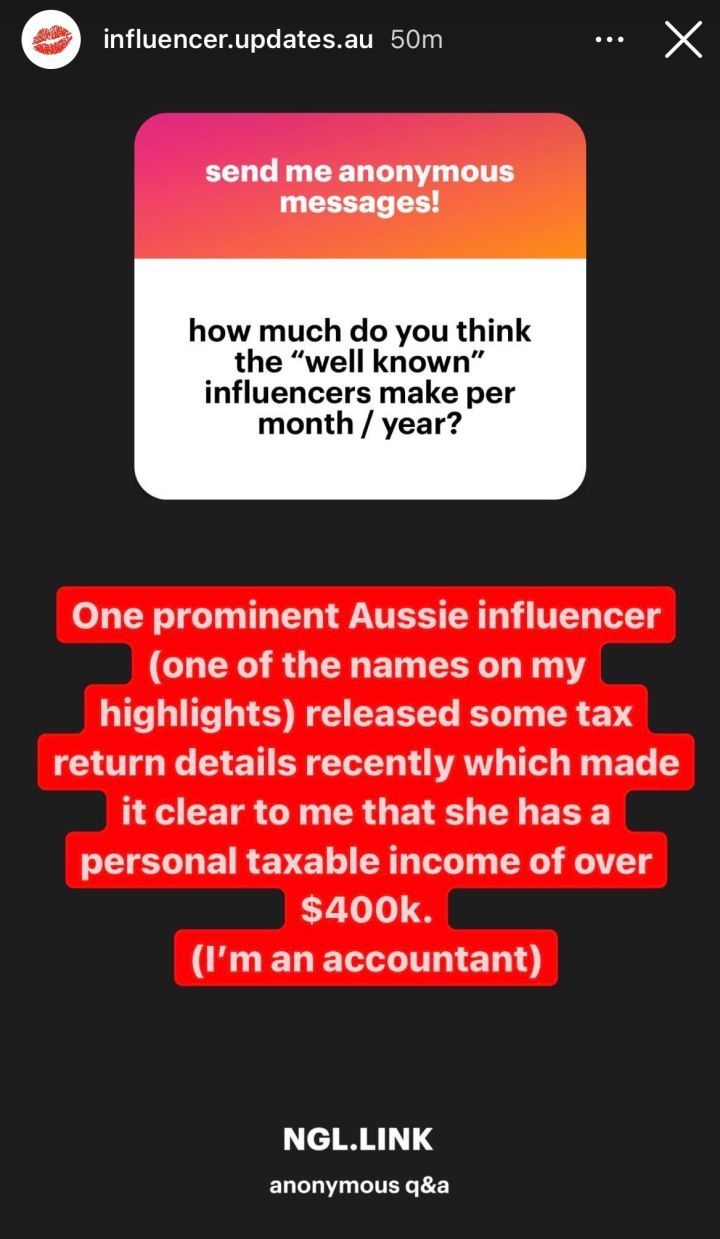 A Popular Aussie Influencer IG Has Revealed The Richest Local Influencers & How Much They Make
