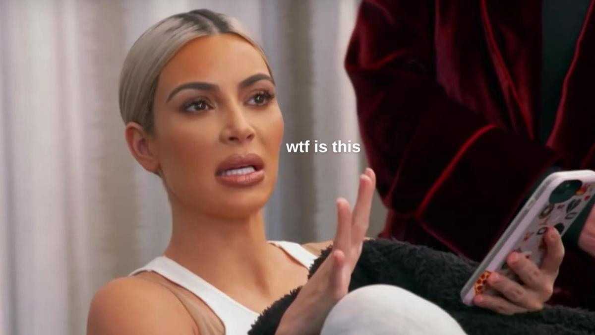 Instagram update is bad and looks like tiktok, pic is a reaction meme of kim k on the phone
