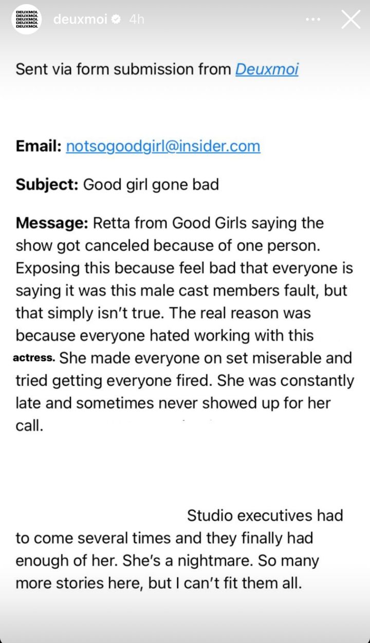 Another Person Has Come Forward With Tea About Who’s Responsible For Good Girls Being Axed