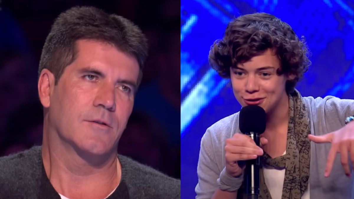 Harry Styles And Simon Cowell On X Factor