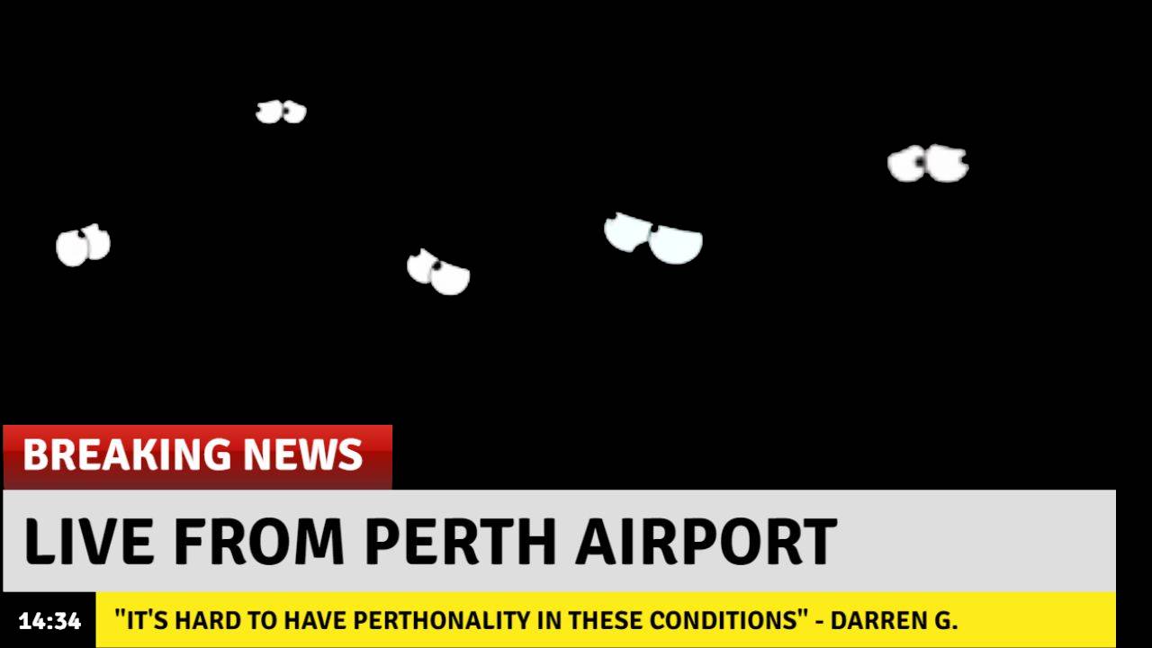 perth airport blackout footage
