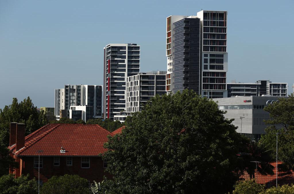 Residential buildings stand in the Zetland area of Sydney, Australia
