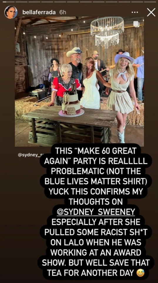 DJ accuses Sydney Sweeney of "some racist shit".