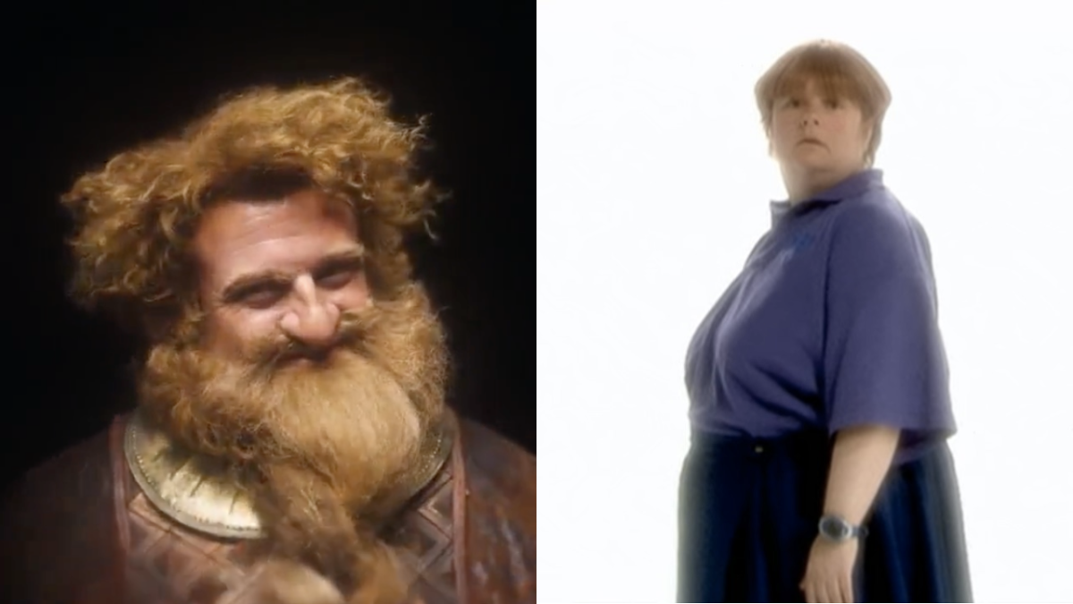 Gimli in The Lord of the Rings: The Rings of Power and Sharon Strzelecki in Kath & Kim opening intro