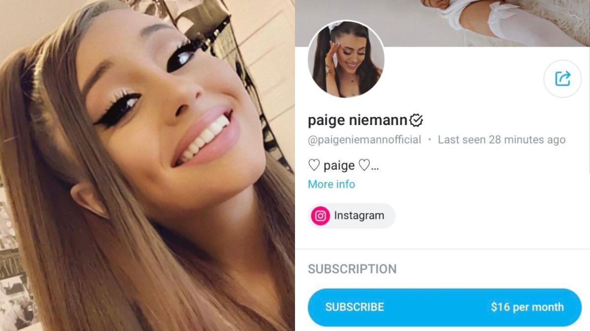 Paige Neimann creates OnlyFans using Ariana Grande likeness