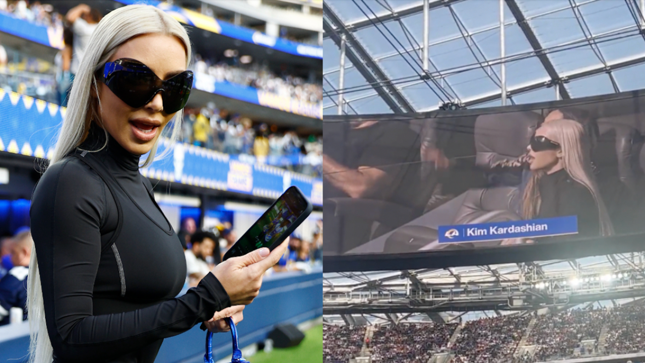 Viral Footage Shows Kim K Copping ‘A Chorus Of Boos’ When She Appeared On-Screen At The Footy