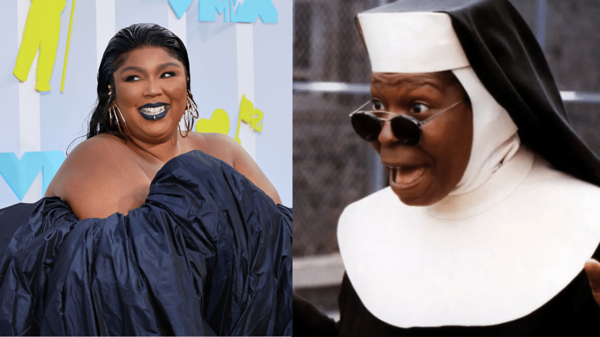 Whoopi Goldberg in Sister Act spliced with Lizzo