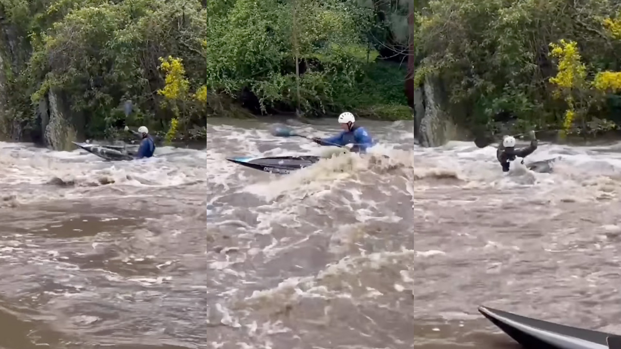 Kayakers Are Using Melb’s Flooded Rivers As Hectic Training Grounds But Pls Don’t Do This