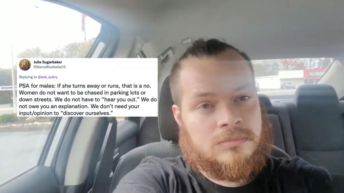 *That* Viral Vid Of A Guy Justifying Stalking His Coworker Is A Terrifying Example Of The Evolution Of Incels. Pic is of Jacob Yerkes speaking to a camera while in a car.