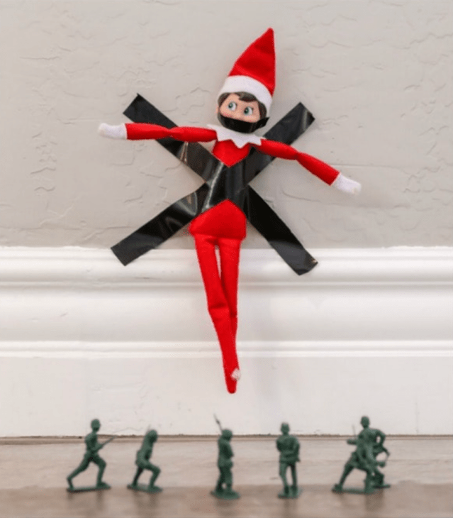funny elf on the shelf idea
