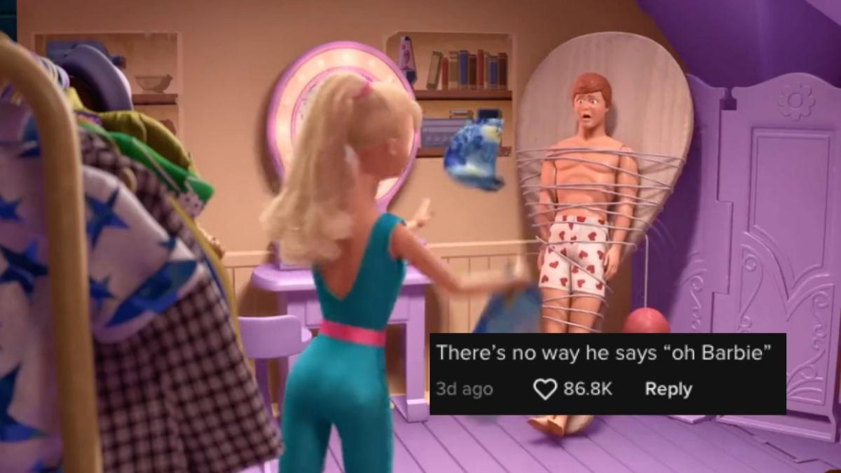 Viral toy story scene where people dont realise if ken is saying oh barbie or oh fuck.