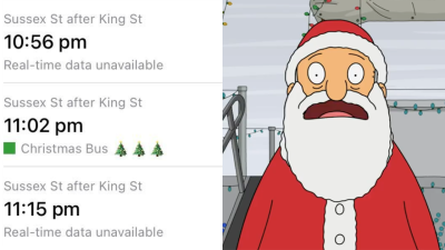 Syd’s Xmas Buses Are Back So Here’s A Festive Reminder You Can Track When The Next One’s Coming