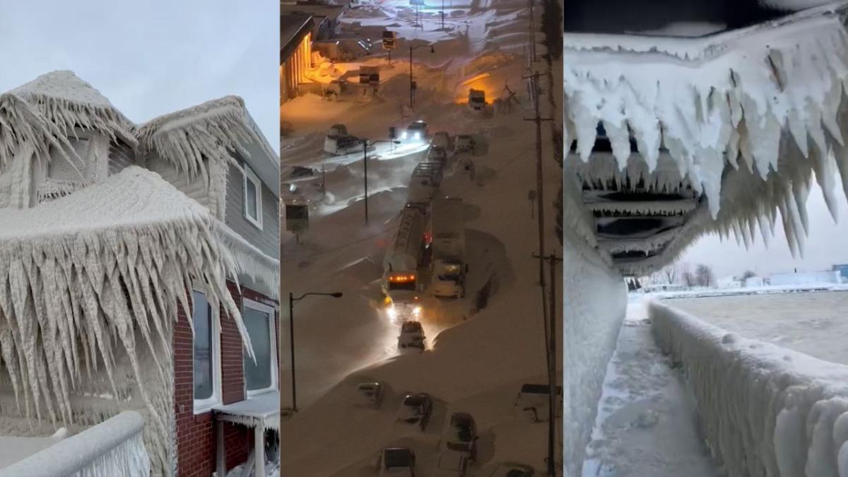 pictures of US storm. Buffalo blizzard and mass winter storm across country.