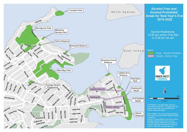 inner west council balmain alcohol free map nye