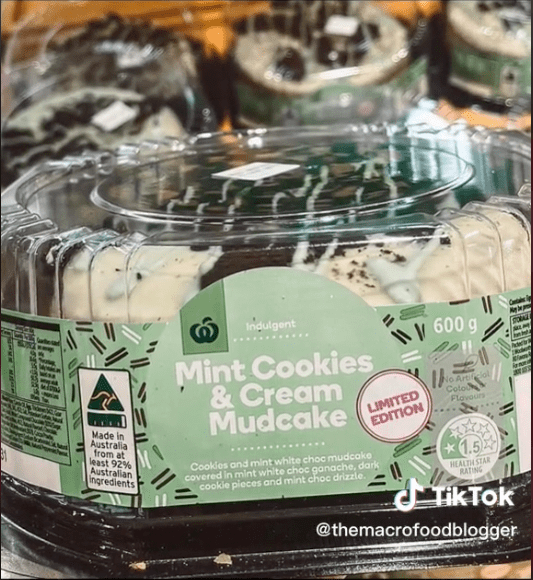 woolies mint cookies cream mudcake limited edition