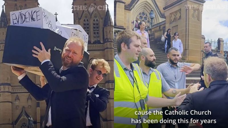 The Chaser Brought A Coffin Of ‘Evidence’ To George Pell’s Memorial & The Vid Is My New Religion