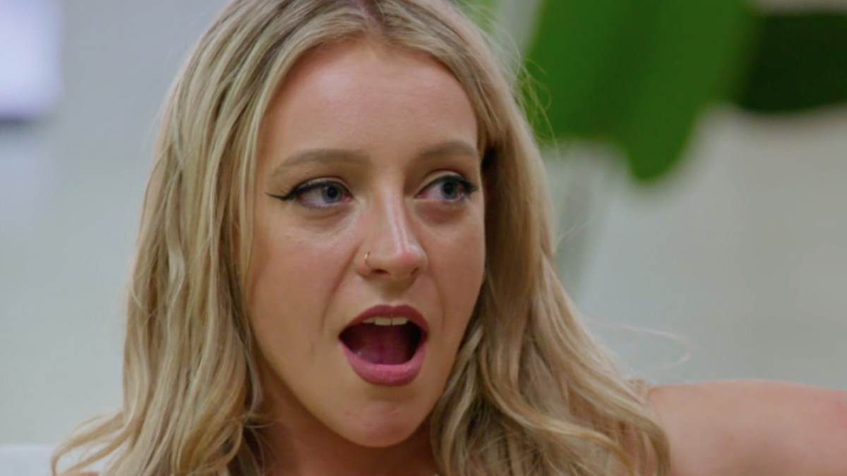 MAFS Lyndall with her mouth open shocked